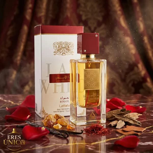 ANA ABIYEDH ROUGE de Lattafa - Perfume árabe Floral Oriental Ambarino