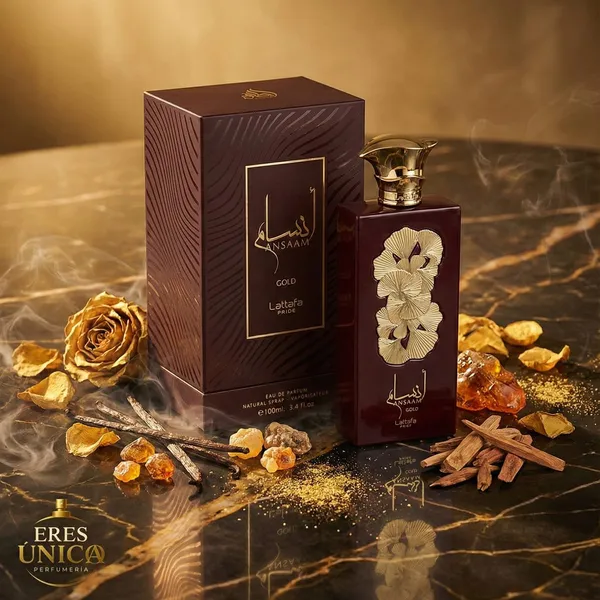 ANSAAM GOLD de Lattafa - Perfume mujer Floral Frutal Gourmand árabe