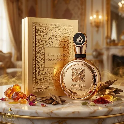 FAKHAR GOLD de Lattafa - Perfume hombre Floral Amaderado árabe