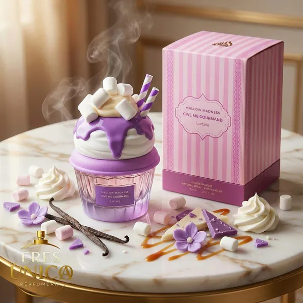MALLOW MADNESS GIVE ME GOURMAND de Lattafa - Perfume mujer Gourmand / Floral Dulce árabe