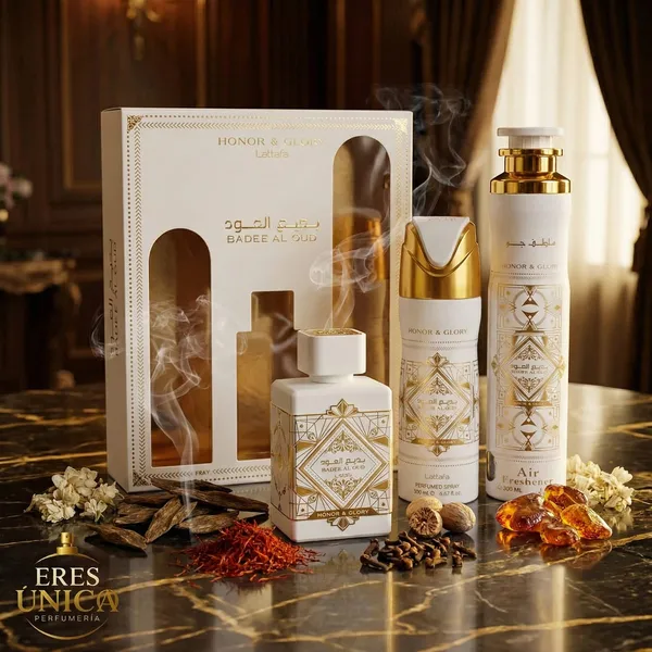 PACK BADE'E AL OUD HONOR & GLORY de Lattafa - Perfume unisex árabe