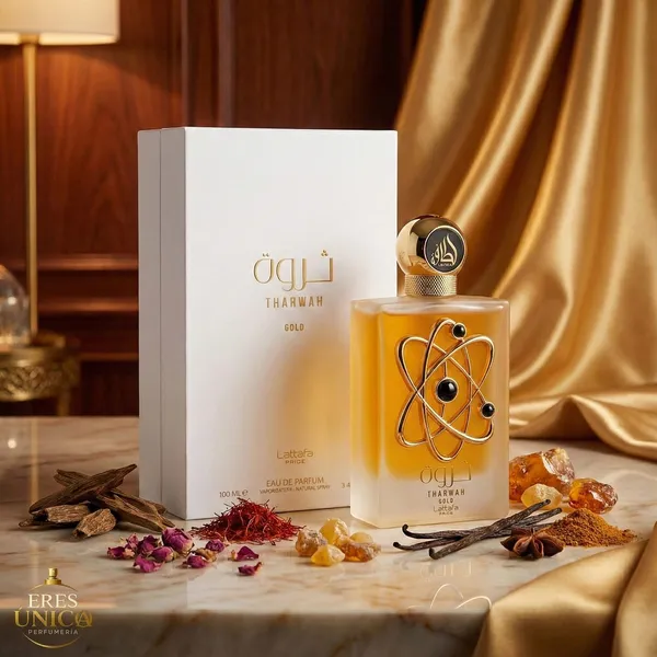 THARWAH GOLD de Lattafa Pride - Perfume mujer Floral Oriental / Aromático Floral árabe